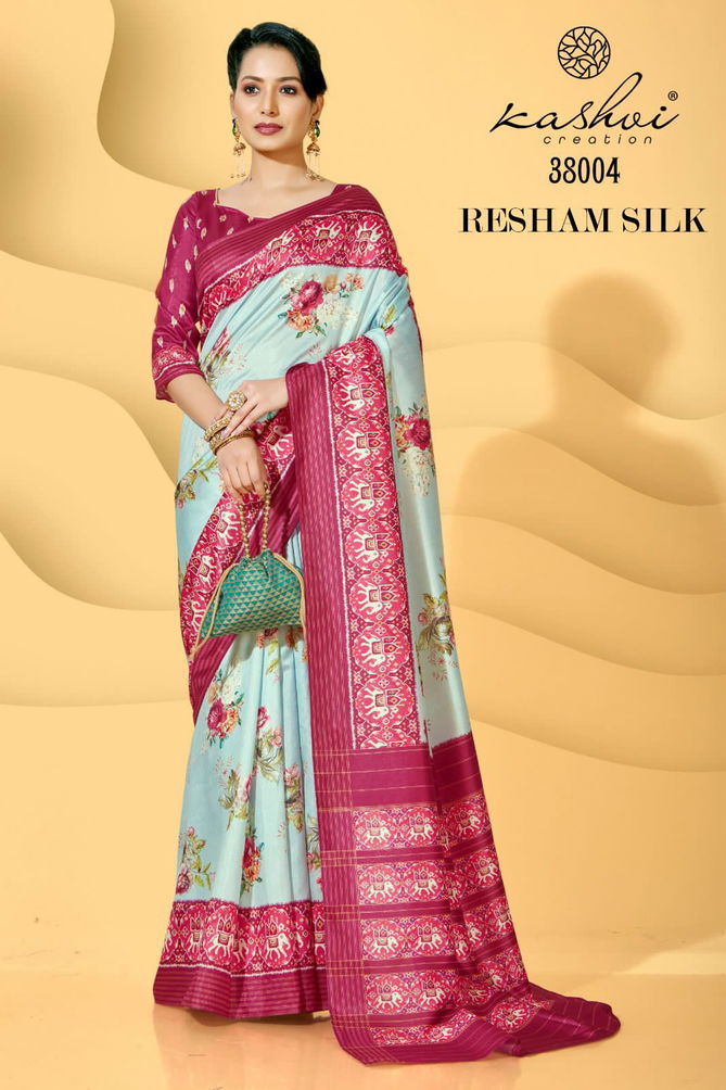 Kashvi Resham Silk 38001-38010 Wholesale Printed Sarees Catalog